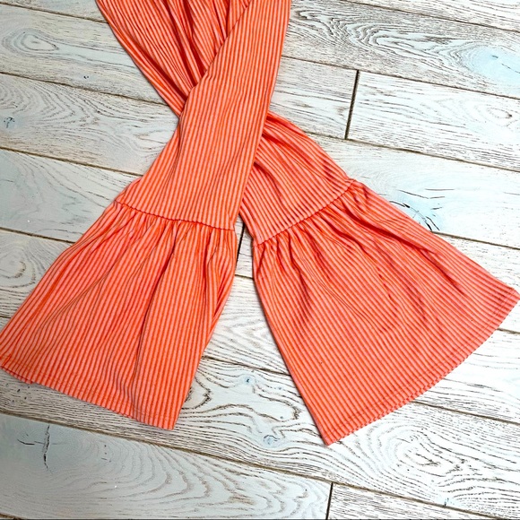 URBAN OUTFITTERS ORANGE STRIPED BOOT LEG PANTS   M - Picture 5 of 9